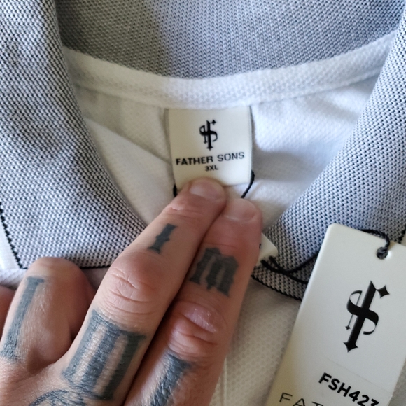 Father Sons White Pima Cotton Long Sleeve Polo Men's 3XL. NWT - Picture 6 of 6